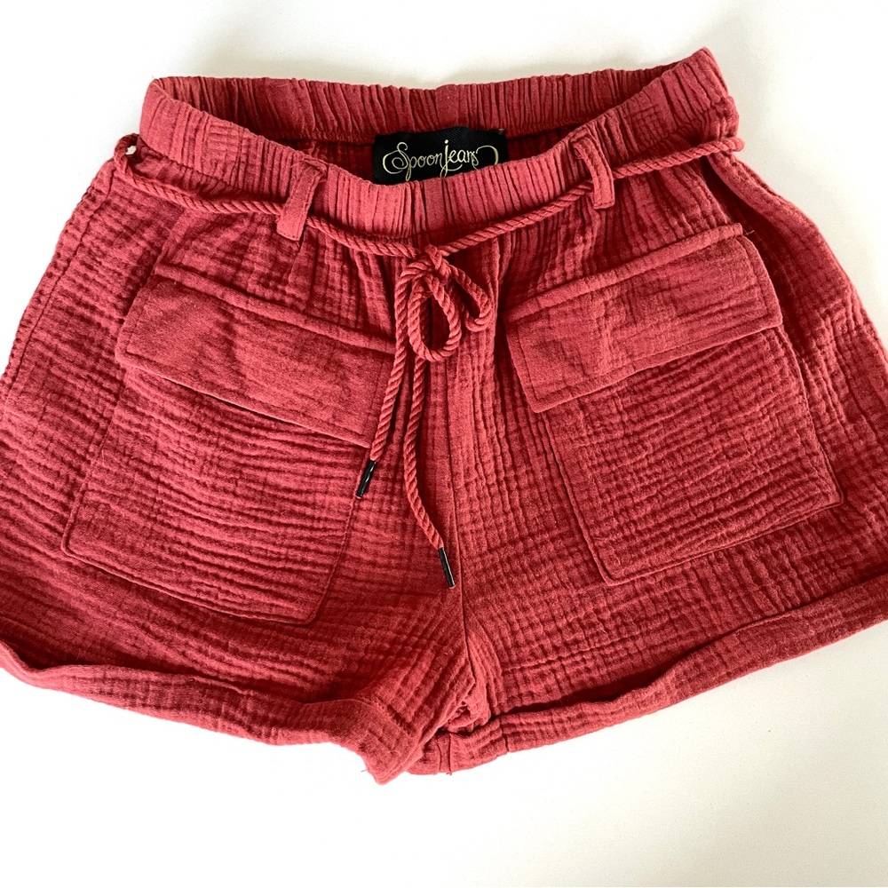 Spoon Jeans  • Front Pocket Shorts in Soft Rust • Size S